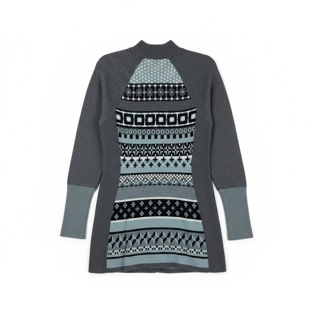 Title Nine Blue Gray Quarter Zip Sweater Small Wool Blend Athletic Pullover - Picture 7 of 11